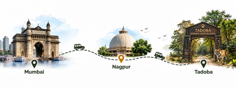 From mumbai nagpur tadoba Route